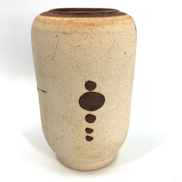 Mexico Folk Art Pottery Tonala Vase Hand Painted Bird Ceramic Sandstone - Picture 3 of 8